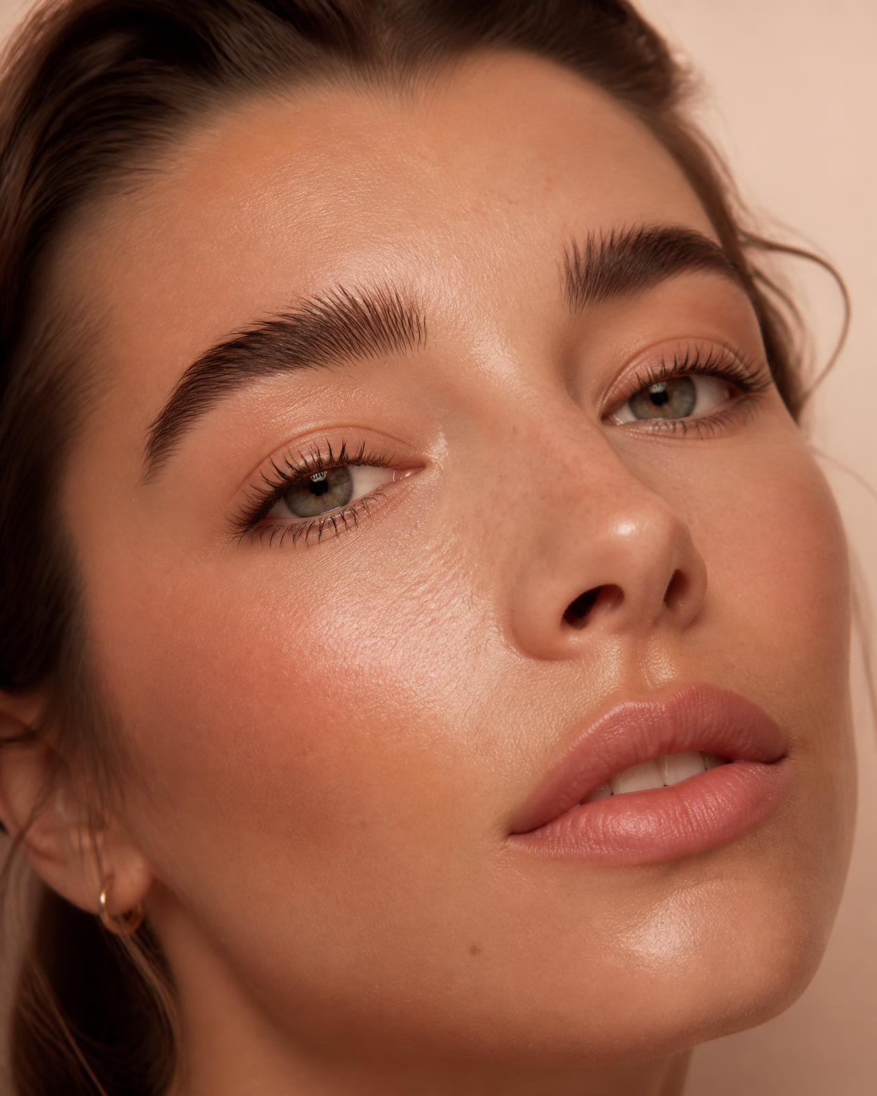 Natural-looking lifted lashes and laminated brows